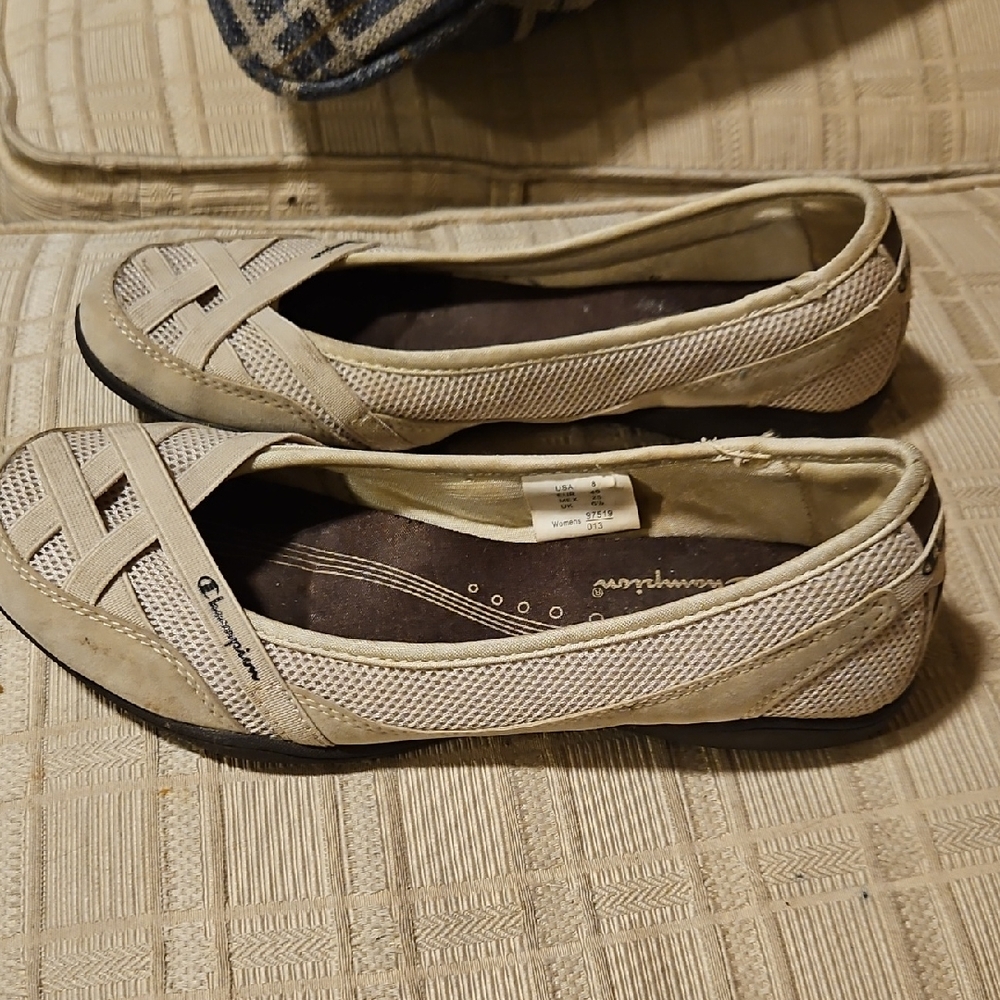 Champion Cream Flats with Woven Design